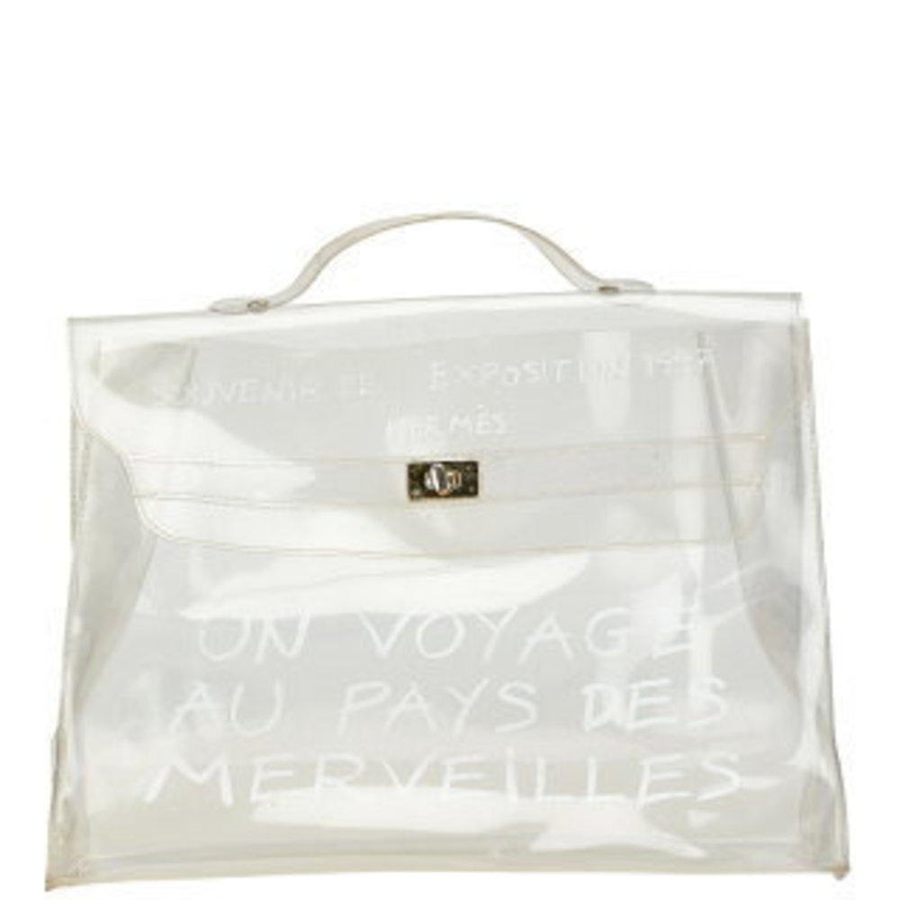 Hermes Vinyl Kelly Handbag Clear Transparent s